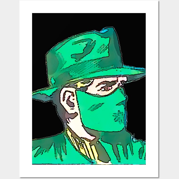 man in green mask and hat Wall Art by Marccelus